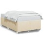 Cream fabric bed frame 120x190 cm by , Beds and slatted bases - Ref: Foro24-3284462, Price: 196,27 €, Discount: %