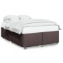 Bed without mattress, dark brown fabric, 140x190 cm. by , Beds and slatted bases - Ref: Foro24-3284474, Price: 202,99 €, Disc...