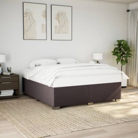 Bed without dark brown fabric mattress 180x200 cm by , Beds and slatted bases - Ref: Foro24-3284495, Price: 217,90 €, Discoun...