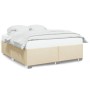 Cama sin colchón tela color crema 180x200 cm de , Camas y somieres - Ref: Foro24-3284497, Precio: 217,90 €, Descuento: %