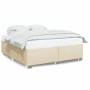 Cama sin colchón tela color crema 200x200 cm de , Camas y somieres - Ref: Foro24-3284504, Precio: 228,42 €, Descuento: %