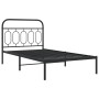 Estructura de cama con cabecero metal negro 100x200 cm de , Camas y somieres - Ref: Foro24-377112, Precio: 78,25 €, Descuento: %