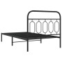 Estructura de cama con cabecero metal negro 100x200 cm de , Camas y somieres - Ref: Foro24-377112, Precio: 78,25 €, Descuento: %