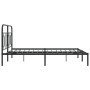 Bed frame with black metal headboard 150x200 cm by , Beds and slatted bases - Ref: Foro24-377119, Price: 114,99 €, Discount: %