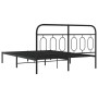 Bed frame with black metal headboard 150x200 cm by , Beds and slatted bases - Ref: Foro24-377119, Price: 114,99 €, Discount: %