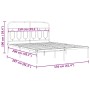 Bed frame with black metal headboard 150x200 cm by , Beds and slatted bases - Ref: Foro24-377119, Price: 114,99 €, Discount: %