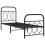 Bed frame with black metal headboard and footboard 75x190 cm by , Beds and slatted bases - Ref: Foro24-377125, Price: 79,52 €...