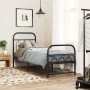 Bed frame with black metal headboard and footboard 75x190 cm by , Beds and slatted bases - Ref: Foro24-377125, Price: 79,52 €...