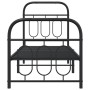 Bed frame with black metal headboard and footboard 75x190 cm by , Beds and slatted bases - Ref: Foro24-377125, Price: 79,52 €...