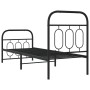 Bed frame with black metal headboard and footboard 75x190 cm by , Beds and slatted bases - Ref: Foro24-377125, Price: 79,52 €...