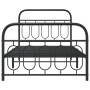 Bed frame with black metal headboard and footboard 107x203cm by , Beds and slatted bases - Ref: Foro24-377131, Price: 92,48 €...