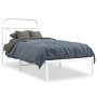 Estructura de cama de metal con cabecero blanco 90x200 cm de , Camas y somieres - Ref: Foro24-377159, Precio: 75,24 €, Descue...