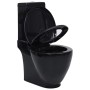 Round ceramic WC toilet with black cistern by vidaXL, Bathrooms - Ref: Foro24-141136, Price: 229,90 €, Discount: %