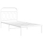 Estructura de cama de metal con cabecero blanco 90x200 cm de , Camas y somieres - Ref: Foro24-377159, Precio: 75,24 €, Descue...