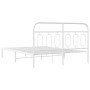 Estructura de cama con cabecero metal blanca 140x200 cm de , Camas y somieres - Ref: Foro24-377167, Precio: 112,99 €, Descuen...