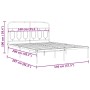 White metal bed frame with headboard 140x200 cm by , Beds and slatted bases - Ref: Foro24-377167, Price: 112,99 €, Discount: %