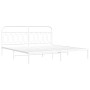 Estructura de cama con cabecero metal blanca 200x200 cm de , Camas y somieres - Ref: Foro24-377173, Precio: 132,53 €, Descuen...