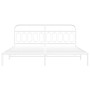 Estructura de cama con cabecero metal blanca 200x200 cm de , Camas y somieres - Ref: Foro24-377173, Precio: 132,53 €, Descuen...