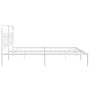 Estructura de cama con cabecero metal blanca 200x200 cm de , Camas y somieres - Ref: Foro24-377173, Precio: 132,53 €, Descuen...