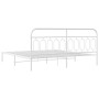 Estructura de cama con cabecero metal blanca 200x200 cm de , Camas y somieres - Ref: Foro24-377173, Precio: 132,53 €, Descuen...