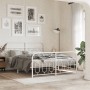 Metal bed frame with white headboard and footboard, 140x190 cm. by , Beds and slatted bases - Ref: Foro24-377184, Price: 131,...