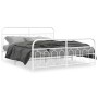 Estructura cama metal con cabecero y pie cama blanco 193x203 cm de , Camas y somieres - Ref: Foro24-377190, Precio: 149,44 €,...