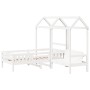 Bed set and bench with white pine wood roof 80x200 cm by , Beds and slatted bases - Ref: Foro24-3282178, Price: 349,42 €, Dis...