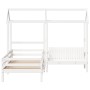 Bed set and bench with white pine wood roof 80x200 cm by , Beds and slatted bases - Ref: Foro24-3282178, Price: 349,42 €, Dis...