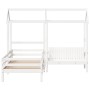 Solid white pine wood bed and bench set with a 75x190 cm roof. by , Beds and slatted bases - Ref: Foro24-3282184, Price: 333,...