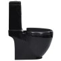 Round ceramic WC toilet with black cistern by vidaXL, Bathrooms - Ref: Foro24-141136, Price: 229,90 €, Discount: %