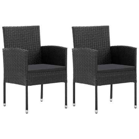 Garden chairs 2 units black synthetic rattan by vidaXL, Garden chairs - Ref: Foro24-313124, Price: 122,71 €, Discount: %