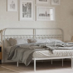 Cabecero de metal blanco 193 cm de , Cabeceros y pies de cama - Ref: Foro24-376686, Precio: 57,99 €, Descuento: %