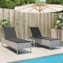 Set of 3-piece light gray synthetic rattan sun loungers with cushions by , Loungers - Ref: Foro24-3284268, Price: 312,07 €, D...