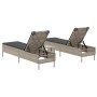 Set of 3-piece light gray synthetic rattan sun loungers with cushions by , Loungers - Ref: Foro24-3284268, Price: 312,07 €, D...