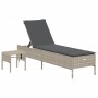 Set of 3-piece light gray synthetic rattan sun loungers with cushions by , Loungers - Ref: Foro24-3284268, Price: 312,07 €, D...