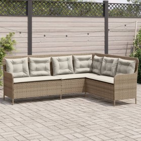 L-förmiges Gartensofa mit beigen Kissen aus synthetischem Rattan. von , Outdoor-Sofas - Ref: Foro24-369004, Preis: 348,48 €, ...