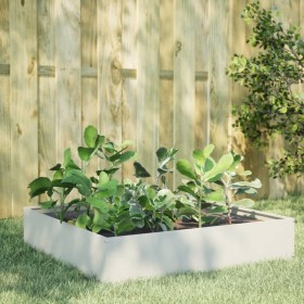 Arriate de acero blanco 100x100x33,5 cm de , Maceteros y jardineras - Ref: Foro24-851025, Precio: 63,99 €, Descuento: %