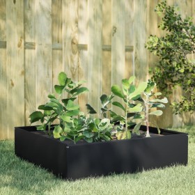 Black steel flowerbed 100x100x25 cm by , Pots and planters - Ref: Foro24-851031, Price: 67,99 €, Discount: %