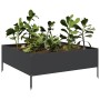 Black steel flowerbed 100x100x25 cm by , Pots and planters - Ref: Foro24-851031, Price: 67,18 €, Discount: %