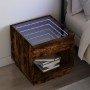 Bedside table with Infinity LED smoked oak 50x50x50 cm by , Nightstands - Ref: Foro24-3284088, Price: 103,04 €, Discount: %