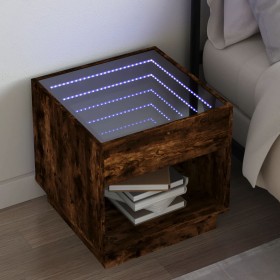 Nachttisch mit Infinity LED in geräucherter Eiche 50x50x50 cm von , Nachttische - Ref: Foro24-3284088, Preis: 103,04 €, Rabat...