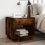 Bedside table with Infinity LED smoked oak 50x50x50 cm by , Nightstands - Ref: Foro24-3284088, Price: 103,04 €, Discount: %