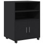 Engineered wood black wheeled cabinet 60x48x81 cm by , Filing cabinets - Ref: Foro24-853165, Price: 84,22 €, Discount: %