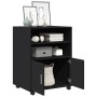 Armario con ruedas madera de ingeniería negro 60x48x81 cm de , Armarios archivadores - Ref: Foro24-853165, Precio: 84,22 €, D...