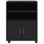 Engineered wood black wheeled cabinet 60x48x81 cm by , Filing cabinets - Ref: Foro24-853165, Price: 84,22 €, Discount: %