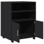 Engineered wood black wheeled cabinet 60x48x81 cm by , Filing cabinets - Ref: Foro24-853165, Price: 84,22 €, Discount: %