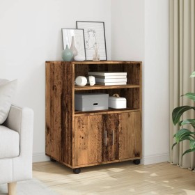 Engineered wood aged wardrobe with wheels 60x48x81 cm by , Filing cabinets - Ref: Foro24-853171, Price: 81,99 €, Discount: %