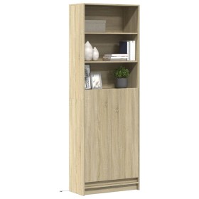 Aparador con LED madera ingeniería roble Sonoma 69x32,5x200 cm de , Aparadores - Ref: Foro24-3307907, Precio: 166,99 €, Descu...