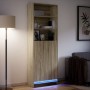 Aparador con LED madera ingeniería roble Sonoma 69x32,5x200 cm de , Aparadores - Ref: Foro24-3307907, Precio: 167,66 €, Descu...