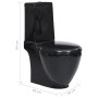 Round ceramic WC toilet with black cistern by vidaXL, Bathrooms - Ref: Foro24-141136, Price: 229,90 €, Discount: %